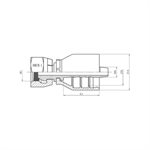 SWAGE FITTING ONE PIECE FEM BSPP CONE 60° 5 / 8" X 1 / 2"