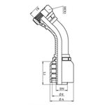 SWAGE FITTING 45° ONE PIECE FEM BSPP CONE 60° 3 / 4" X 3 / 4"