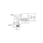 RACCORD 90° UNE PIÈCE FEM BSPP COMPACT Série B43