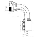 SWAGE FITTING 90° ONE PIECE FEM JIC 1 / 4" X 1 / 4"