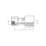 SWAGE FITTING ONE PIECE FEM ORFS 5 / 8" X 1 / 2"