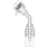 SWAGE FITTING 45° ONE PIECE FEM ORFS 3 / 8" X 1 / 4"