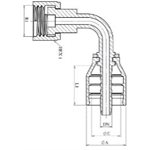 SWAGE FITTING 90° ONE PIECE FEM ORFS 1 / 2" X 1 / 2"