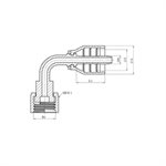 RACCORD 90° UNE PIÈCE FEM ORFS 3 / 4" X 1 / 2"