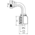 RACCORD 90° UNE PIÈCE FEM BSPP 60° + O'RING Série B43