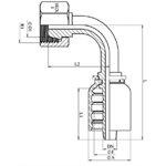 SWAGE FITTING 90° ONE PIECE FEM METRIC 10L X 3 / 8"