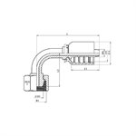 SWAGE FITTING 90° ONE PIECE FEM METRIC 10L X 3 / 8"