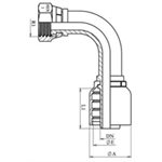 SWAGE FITTING 90° ONE PIECE FEM BSPP FLAT FACE 1 / 2" X 1 / 2"