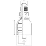 SWAGE FITTING ONE PIECE MALE JIC 2" X 2"