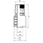 SWAGE FITTING ONE PIECE MALE ORFS 1 / 4" X 1 / 4"