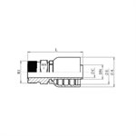 SWAGE FITTING ONE PIECE MALE ORFS 1 / 4" X 1 / 4"