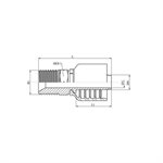 RACCORD UNE PIÈCE MÂLE NPT 1 / 8" X 1 / 4"