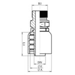 RACCORD UNE PIÈCE MÂLE BSPP FACE PLATE 1" X 1"