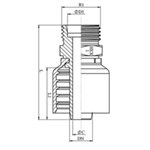 SWAGE FITTING ONE PIECE MALE METRIC 12S X 5 / 16"