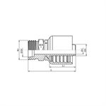 SWAGE FITTING ONE PIECE MALE METRIC 08S X 1 / 4"