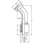 RACCORD 45° UNE PIÈCE CODE 61 2" X 1-1 / 2"