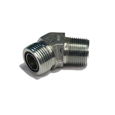 ADAPT. 45° MÂLE ORFS 1 / 4" X MÂLE NPT 1 / 8"