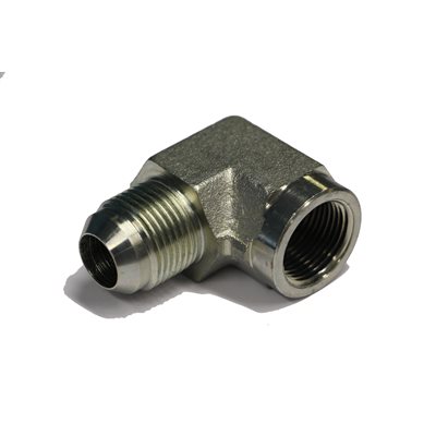 ADAPT. 90° MALE JIC 1 / 4" X FEM NPT 1 / 2"