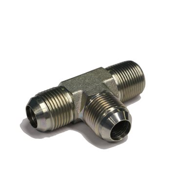 ADAPT "RUN TEE" MÂLE JIC 3 / 8" X MÂLE JIC 1 / 4" X MÂLE NPT 1 / 4