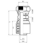 SWAGE FITTING ONE PIECE FEM JIC DOUBLE HEX 1" X 1"