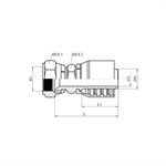 SWAGE FITTING ONE PIECE FEM JIC DOUBLE HEX 1 / 2" X 1 / 2"