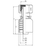 SWAGE FITTING ONE PIECE FEM METRIC 18L X 5 / 8"