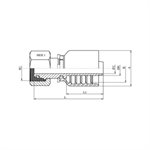 SWAGE FITTING ONE PIECE FEM METRIC 18L X 5 / 8"