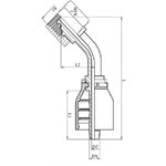 SWAGE FITTING 45° ONE PIECE FEM METRIC 20S X 5 / 8"