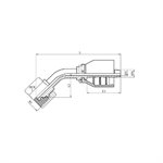 SWAGE FITTING 45° ONE PIECE FEM METRIC 20S X 5 / 8"