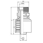 RACCORD UNE PIÈCE MÂLE MÉTRIQUE 15L X 1 / 2"