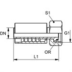 SWAGE FITTING FEM METRIC 12L X 3 / 8"