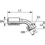 RACCORD 45° FEM MÉTRIQUE 14S X 3 / 8"