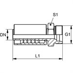 RACCORD MÂLE MÉTRIQUE 14S X 3 / 8"