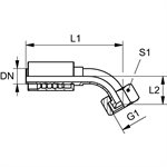 SWAGE FITTING 45° FEM JIC 1 / 2" X 1 / 2"