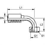 SWAGE FITTING 90° FEM JIC 1 / 2" X 1 / 2"