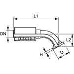 SWAGE FITTING 45° CODE 61 1 / 2" X 1 / 2"