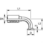 SWAGE FITTING 90° CODE 61 1 / 2" X 1 / 2"