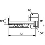 SWAGE FITTING FEM JIC 3 / 4" X 3 / 4"