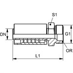 SWAGE FITTING MALE ORFS 3 / 4" X 3 / 4"