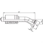 SWAGE FITTING 15° CODE 62 3 / 4" X 3 / 4"