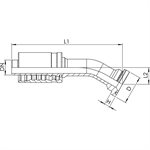 SWAGE FITTING 10° CODE 62 1" X 1"