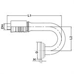 SWAGE FITTING 180° CODE 62 1" X 1"