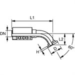 SWAGE FITTING 60° CODE 62 1-1 / 4" X 1-1 / 4"