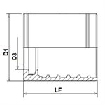 SWAGE FERRULE 1-2 WIRES R1AT / R2AT NON-SKIVE 1 / 4" SS