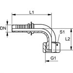 RACCORD 90° FEM BSPP CÔNE 60° 1 / 4" X 3 / 16"