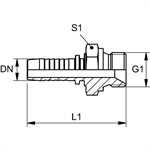 RACCORD MÂLE BSPP CÔNE 60° 1 / 4" X 3 / 16"