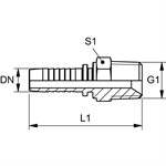 RACCORD MÂLE BSPT (TAPER) R1 / 8" X 3 / 16"