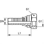 SWAGE FITTING FEM ORFS 1 / 4" X 1 / 4"