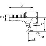 RACCORD 90° FEM JIC COMPACT 5 / 16" X 1 / 4"