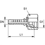 SWAGE FITTING FEM JIC 1 / 4" X 1 / 4"